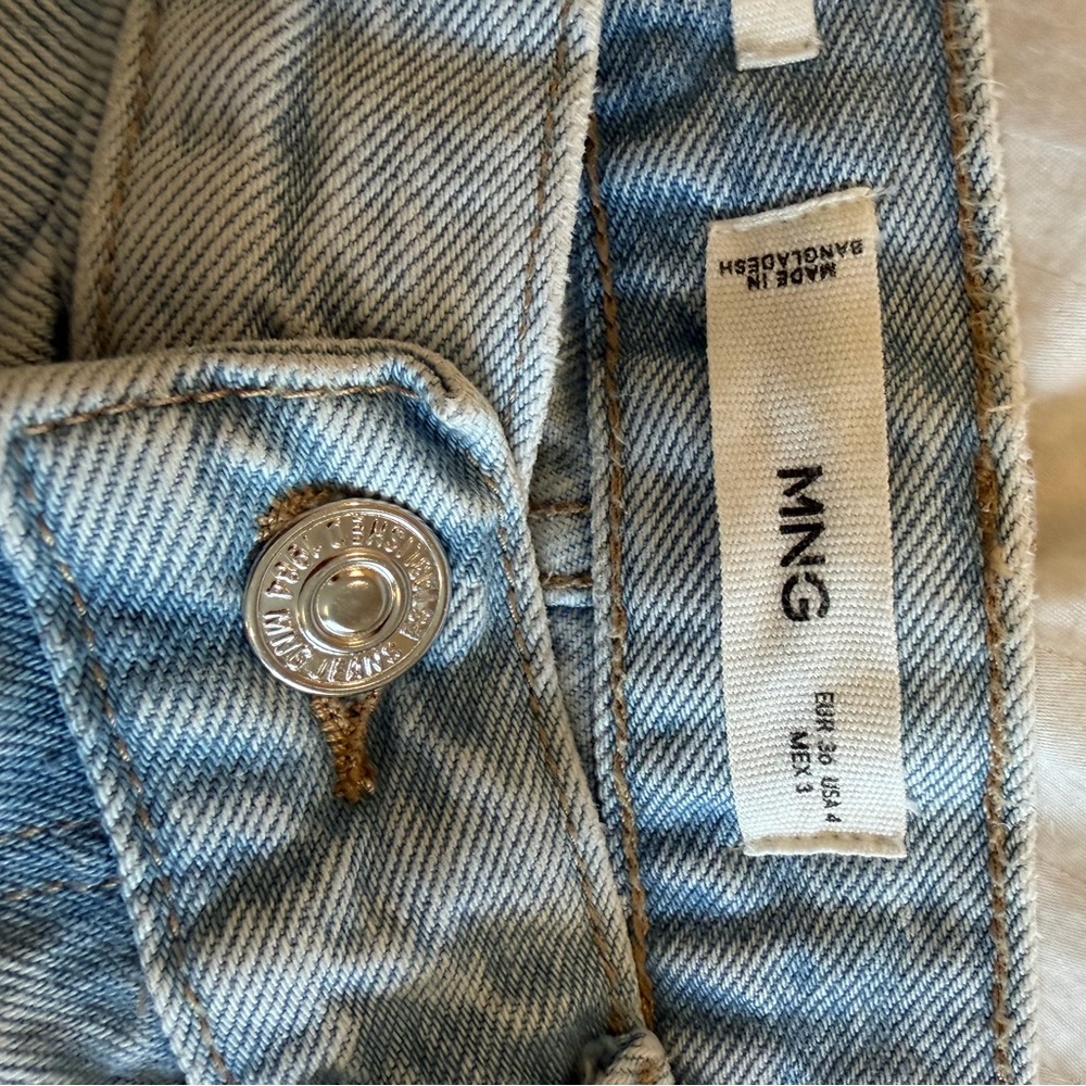 Mango Light Blue High-Rise Denim Shorts - Picture 3 of 3